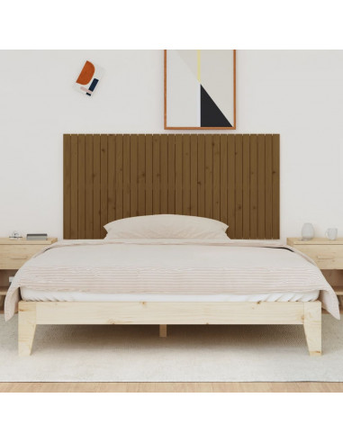 Testiera da Parete Miele 185x3x90 cm in Legno Massello di Pino