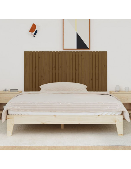 Testiera da Parete Miele 185x3x90 cm in Legno Massello di Pino