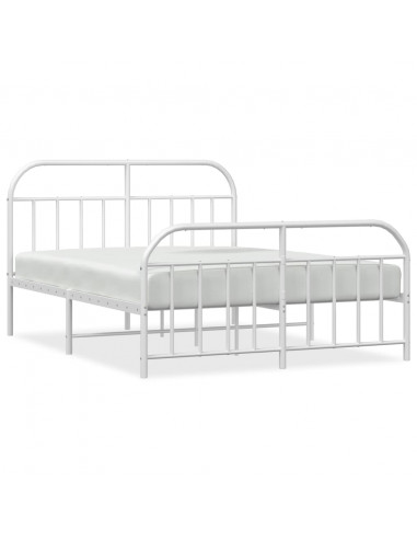 Giroletto con Testiera e Pediera Metallo Bianco 183x213 cm