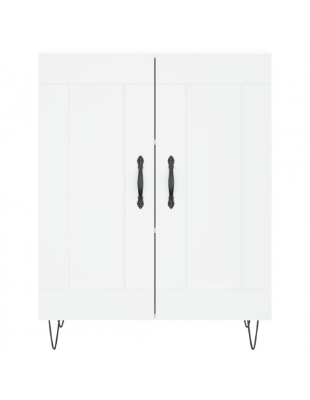 Credenza Bianca 69,5x34x180 cm in Legno Multistrato