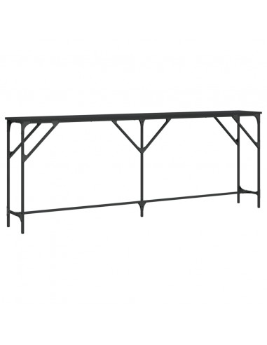 Tavolino Consolle Nero 200x29x75 cm in Legno Multistrato