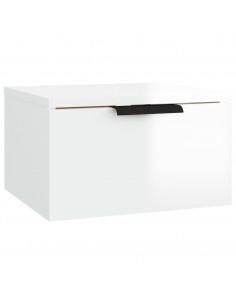 Comodino a Muro Bianco Lucido 34x30x20 cm 2