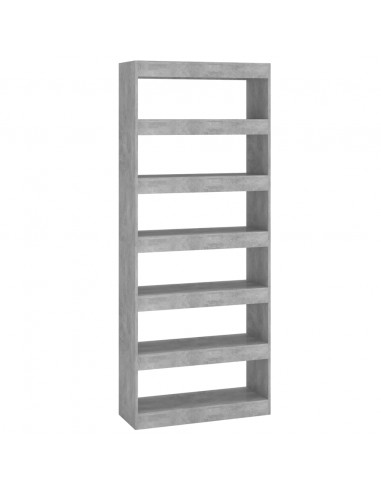 Libreria/Divisorio Grigio Cemento 80x30x198 cm in Truciolato