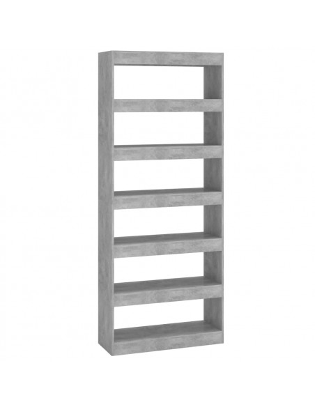 Libreria/Divisorio Grigio Cemento 80x30x198 cm in Truciolato