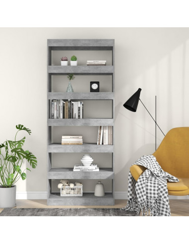 Libreria/Divisorio Grigio Cemento 80x30x198 cm in Truciolato