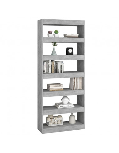 Libreria/Divisorio Grigio Cemento 80x30x198 cm in Truciolato