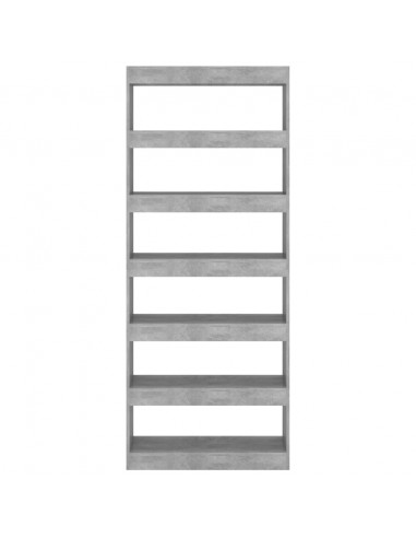 Libreria/Divisorio Grigio Cemento 80x30x198 cm in Truciolato