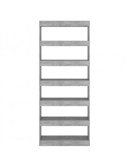 Libreria/Divisorio Grigio Cemento 80x30x198 cm in Truciolato