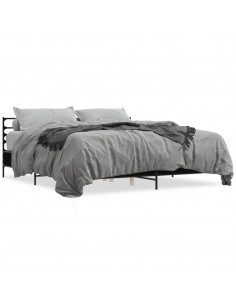 Giroletto Nero 200x200 cm in Legno Multistrato e Metallo 2