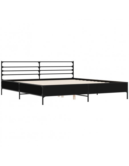 Giroletto Nero 200x200 cm in Legno Multistrato e Metallo