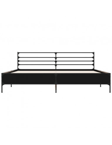 Giroletto Nero 200x200 cm in Legno Multistrato e Metallo