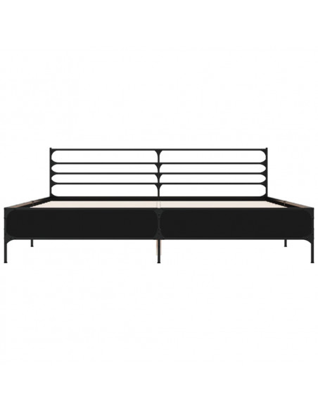 Giroletto Nero 200x200 cm in Legno Multistrato e Metallo