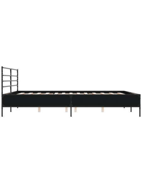 Giroletto Nero 200x200 cm in Legno Multistrato e Metallo