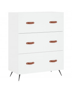 Credenza Bianca 69,5x34x180 cm in Legno Multistrato 2