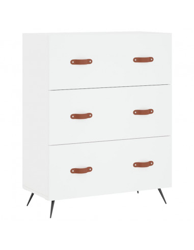 Credenza Bianca 69,5x34x180 cm in Legno Multistrato