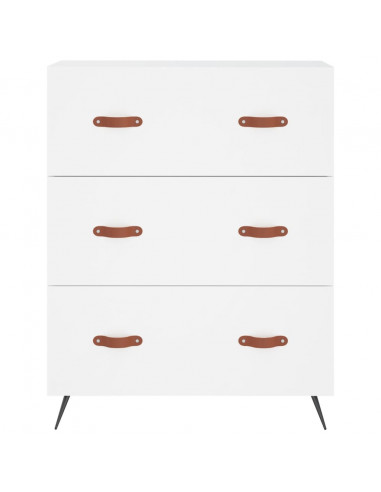 Credenza Bianca 69,5x34x180 cm in Legno Multistrato