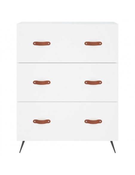 Credenza Bianca 69,5x34x180 cm in Legno Multistrato