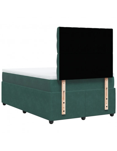 Giroletto a Molle con Materasso Verde Scuro 120x200 cm Velluto