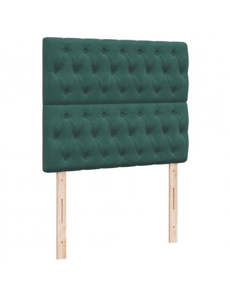 Giroletto a Molle con Materasso Verde Scuro 120x200 cm Velluto
