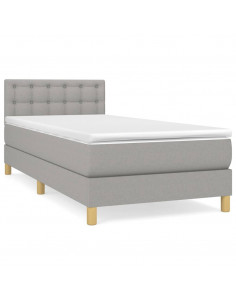 Giroletto a Molle con Materasso Grigio Chiaro 80x200 cm Tessuto 2