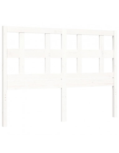 Giroletto con Testiera Bianco 120x200 cm in Legno Massello