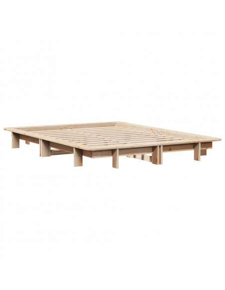 Letto senza Materasso 135x190 cm in Legno Massello di Pino