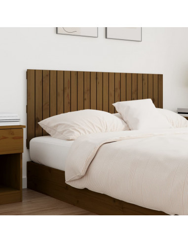 Testiera da Parete Miele 140x3x60 cm in Legno Massello di Pino