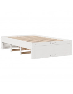 Giroletto senza Materasso con Cassetti Bianco 135x190 cm Pino 2