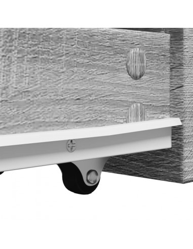 Armadietto da Bagno Stretto con Ruote Grigio Sonoma Truciolato