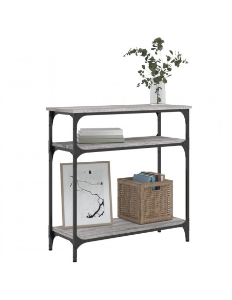 Tavolino Consolle Grigio Sonoma 75x29x75cm in Legno Multistrato