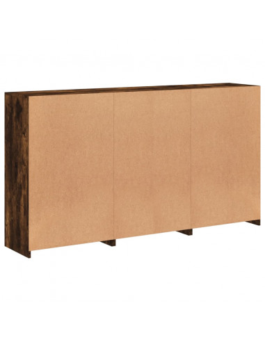 Credenza con Luci LED Rovere Fumo 181,5x37x100 cm