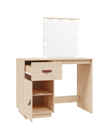 Toeletta con LED 95x50x133,5 cm in Legno Massello di Pino