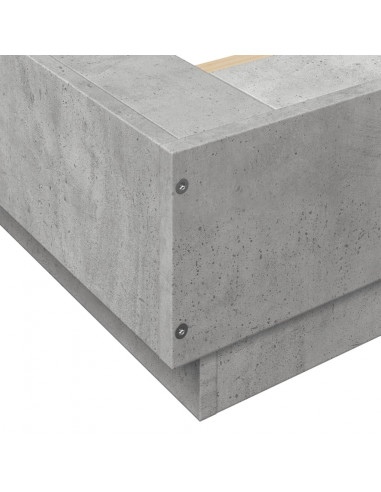 Giroletto Luci LED Grigio Cemento 140x190 cm Legno Multistrato