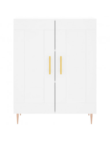 Credenza Bianca 69,5x34x180 cm in Legno Multistrato