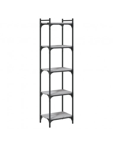 Libreria 5 Ripiani Grigio Sonoma 40x30x154cm Legno Multistrato