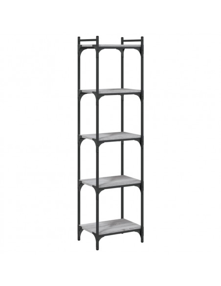 Libreria 5 Ripiani Grigio Sonoma 40x30x154cm Legno Multistrato