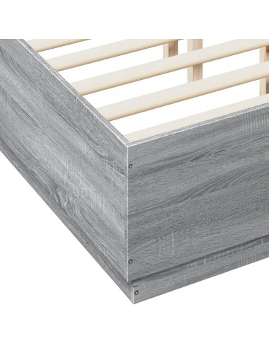 Giroletto Luci LED Grigio Sonoma 120x190 cm Legno Multistrato