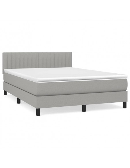 Giroletto a Molle con Materasso Grigio Chiaro 140x190cm Tessuto