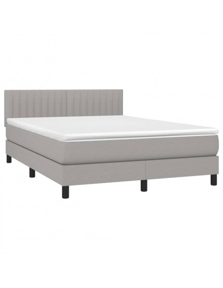 Giroletto a Molle con Materasso Grigio Chiaro 140x190cm Tessuto