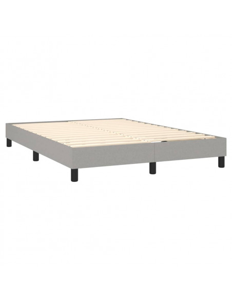 Giroletto a Molle con Materasso Grigio Chiaro 140x190cm Tessuto