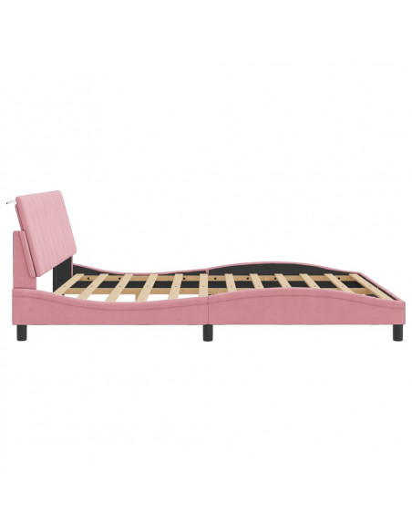 Giroletto con Luci LED Rosa 180x200 cm in Velluto