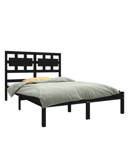Giroletto Nero in Legno Massello 140x190 cm