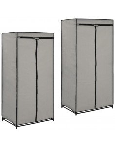 Armadio 2 pz Grigio 75x50x160 cm 2