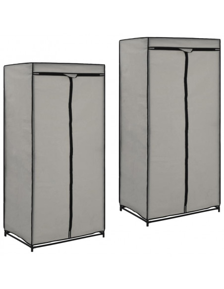 Armadio 2 pz Grigio 75x50x160 cm