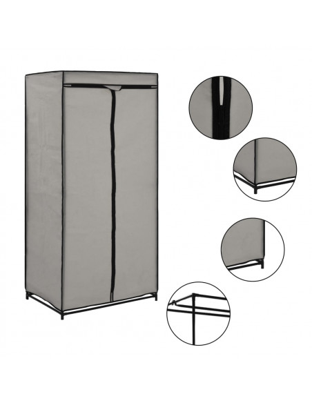 Armadio 2 pz Grigio 75x50x160 cm