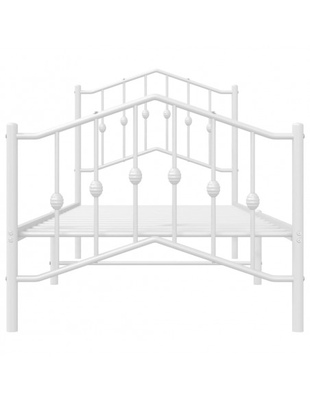 Giroletto con Testiera e Pediera Metallo Bianco 80x200 cm