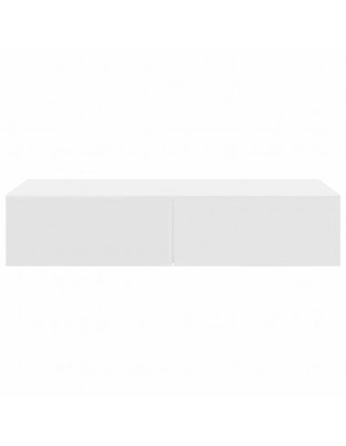 Scaffale a Parete con Cassetti Bianco 80x33x17 cm in Truciolato