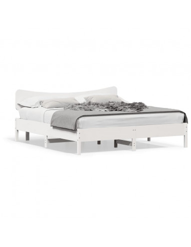 Giroletto senza Materasso Bianco 160x200 cm Legno Massello Pino