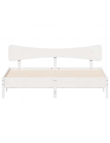 Giroletto senza Materasso Bianco 160x200 cm Legno Massello Pino