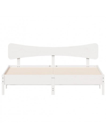 Giroletto senza Materasso Bianco 160x200 cm Legno Massello Pino